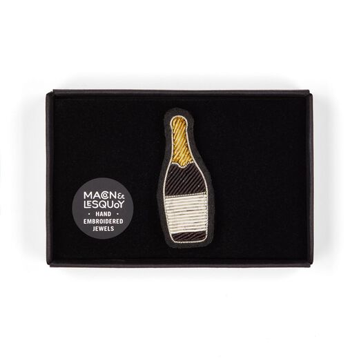 Champagne Embroidered Brooch by Macon & Lesquoy